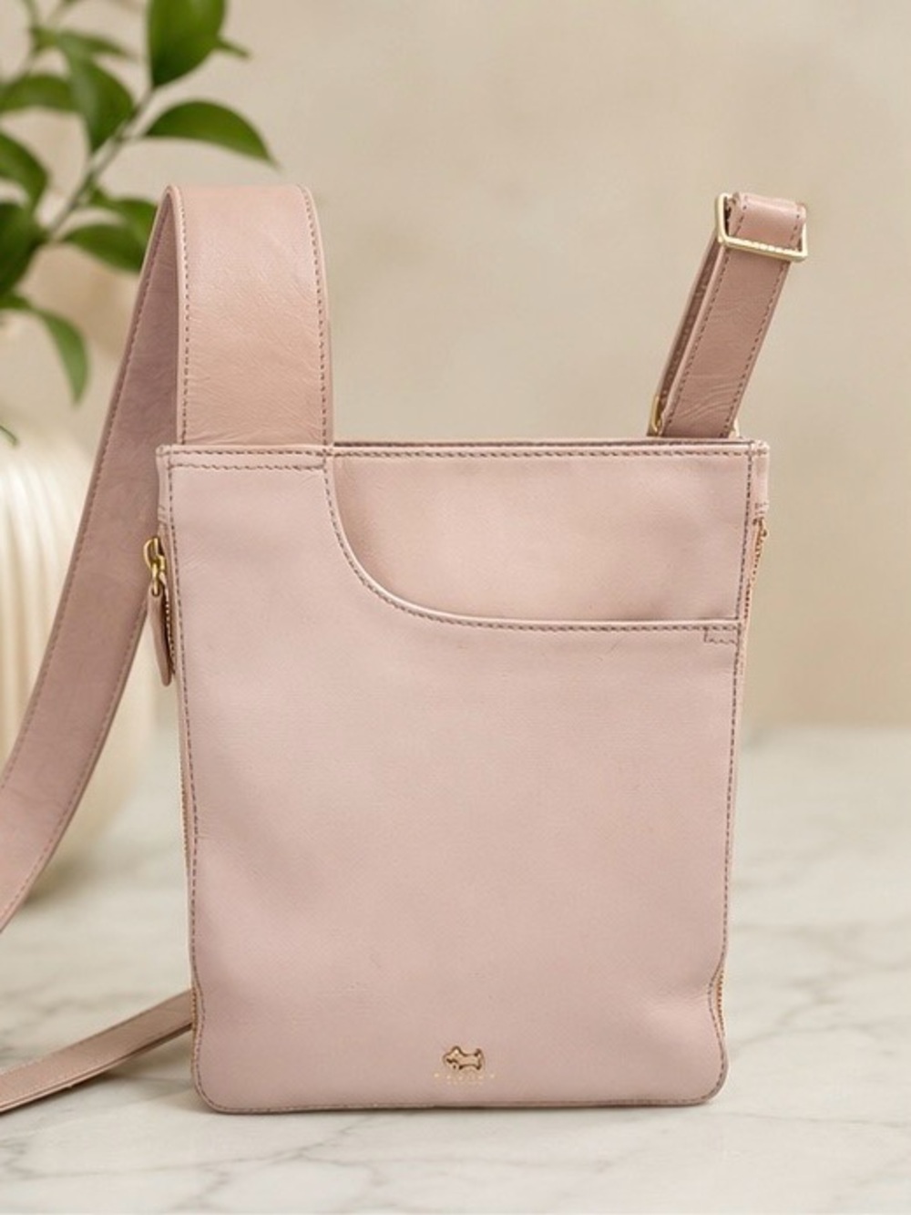 Radley London Blush Pink Leather Crossbody Bag Gold Hardware